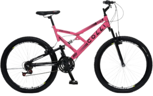 Colli Bike, Bicicleta GPS 148 Dupla Suspensão e Freios V-Brake, Aro 26 Aero, 36 Raias, 21 Marchas