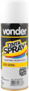 Vonder, Tinta Em Spray Branca, Fosca, Com 200 Ml.
