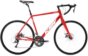 Bicicleta 2x9v 18 Marchas Aro 700 KSW Speed Road 300 para Estrada Em Aluminio Freio a Disco Garfo Rigido em Aluminio