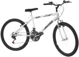 Bicicleta de Passeio Ultra Bikes Esporte Aro 24 Reforçada Freio V-Brake – 18 Marchas Branco