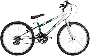 ULTRA BIKE Bicicleta Bicolor Rebaixada Aro 24 – 18 Marchas Verde_Branco