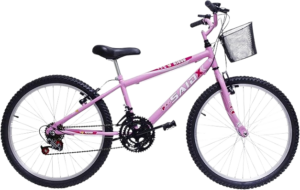 Bicicleta Aro 24 Feminina 18 Marchas Kitty Saidx (Rosa)