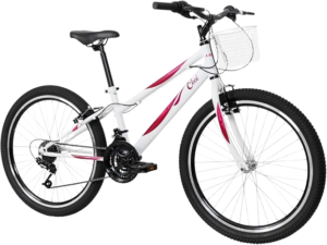 Caloi Bicicleta Infantil Ceci, Aro 24, Câmbio 21 Velocidades, Branca