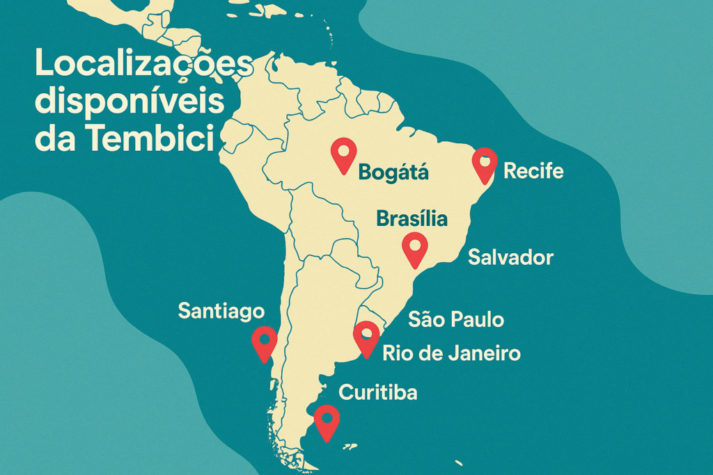 Localizações disponíveis da Tembici