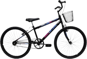 Bicicleta Aro 24 Bike Sem Marchas Feminina e Masculina Saidx Premium, Quadro em Aço, Freio V-Brake