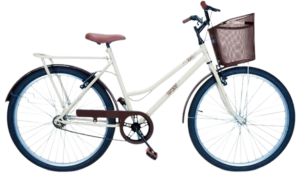 Bicicleta Forss Rose Retro, Aro 26, Feminina, Com Cestinha, Sem Marchas, Freio V-Brake