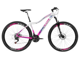 Bike Feminina Absolute Hera Aro 29 Alumínio 6061 Leve e Resistente 24V Relação 3x8 Suspensão Dianteira Freio a Disco para Trilhas e Uso Urbano